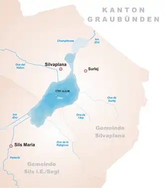 Detailkaart met Duitstalige legende