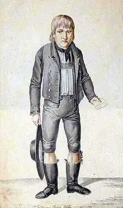 Kaspar Hauser, door Johann Georg Laminit (1830)