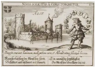 Aalst als ruïne tussen 1627-1631.