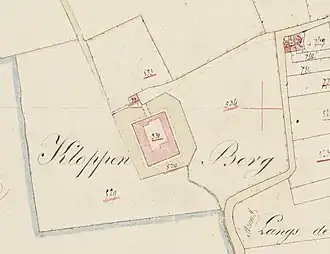 Cloppenburg op een kadastrale kaart uit 1828