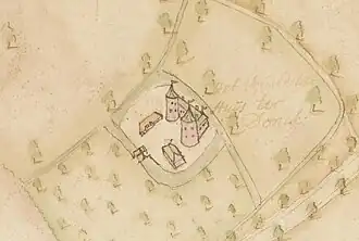 De Donck op een kaart uit 1729