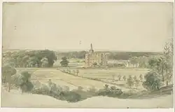 Kasteel Moyland bij Kleef (ca. 1840)