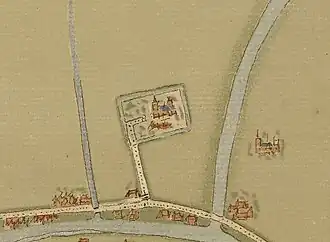 Stenevelt op de kaart van Jacob van Deventer (1545)