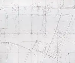 Ontwerptekening uit 1529 van Rombout II Keldermans voor kasteel Vredenburg
