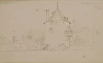 Het kasteel in 1735, door Cornelis Pronk