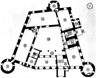 Plattegrond van het hoofdgebouw