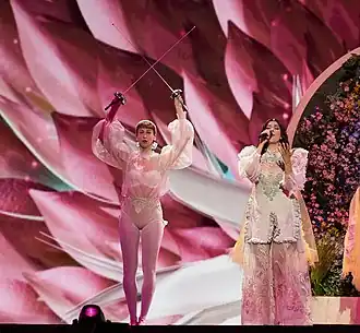 Katerine Duska tijdens het Eurovision 2019