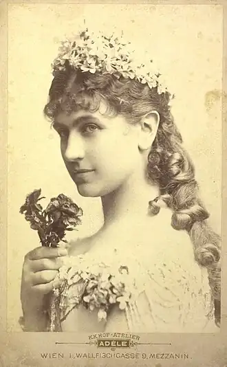 Portretfoto Katharina Schratt rond 1880