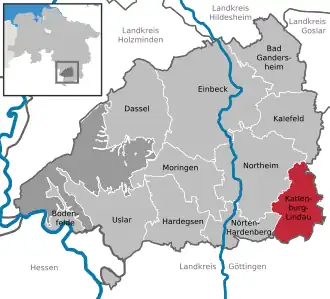 Kaart van Katlenburg-Lindau