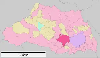 Situering van Kawagoe in de prefectuur Saitama