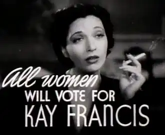 Kay Francis in de trailer van First Lady