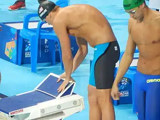 Thomas Shields (links) tijdens de WK 2015 in Kazan