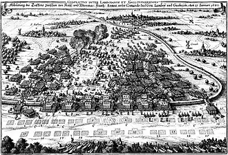 De slag bij Kampen, gegraveerd door Matthäus Merian de Oude