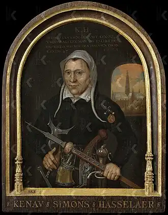 Anoniem, Kenau Simonsdr Hasselaer, olieverf op paneel (tussen 1573 en 1600), Rijksmuseum Amsterdam.