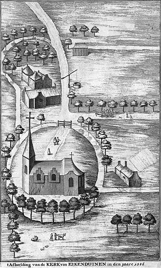 Kerk van Eikenduinen in 1556
