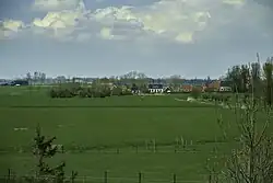 Uitzicht op een deel van Groot Wetsinge vanuit het uitkijkpunt boven in de kerk van Klein Wetsinge