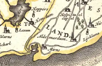 Atlas Maior van Joan Blaeu met de kerk van Mins (1662)