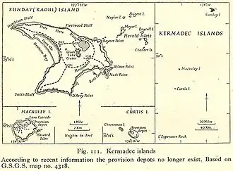 Kaart van Raoul Island