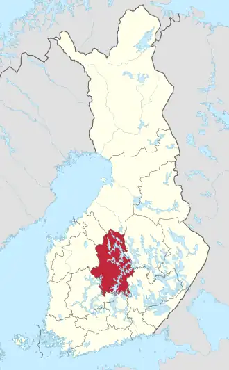 Kaart van Midden-Finland