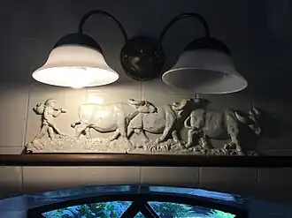 Een detail op de muren van de bijkeuken van Oosterhouw