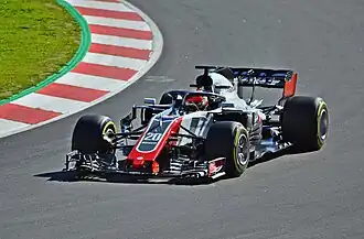 Magnussen in de VF-18, Circuit de Barcelona