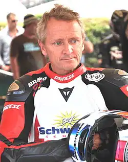 Kevin Schwantz (gefotografeerd in 2010) had in 1986 nog geen grote naam, maar hij won vier van de acht races