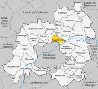 Kaart van Kieselbronn