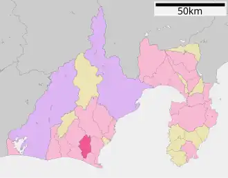 Situering van Kikugawa in de prefectuur Shizuoka
