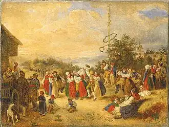 Midsommardans i Rättvik, Kilian Zoll, 1852