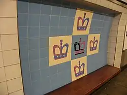 Het tegelwerk langs de Victoria Line