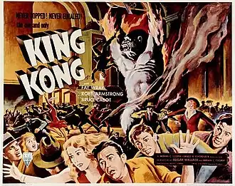 Poster uit 1933 voor de avonturenfilm King Kong.