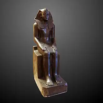 Beeld van gabbro van farao Sobekhotep IV (ca. 1725 v. Chr.), Louvre