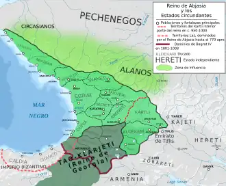 ■ Koninkrijk Abchazië omstreeks 1008