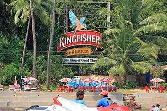 Reclame van Kingfisher bier in Goa