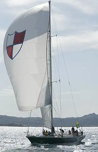 King's Legend met spinnakerzeil in 2004