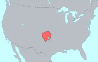 Kiowagebied in de 19e eeuw