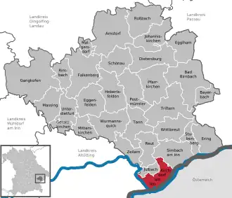 Kaart van Kirchdorf am Inn