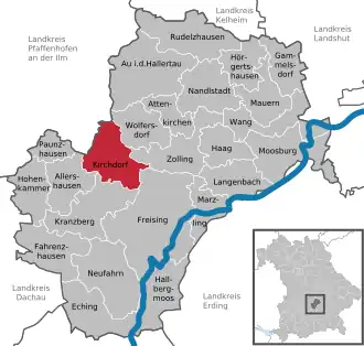 Kaart van Kirchdorf an der Amper