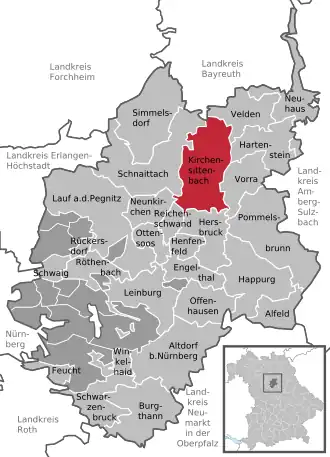 Kaart van Kirchensittenbach