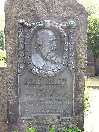 Graf van Julius Kosleck op de Begraafplaats Alt-Schöneberg in Berlijn