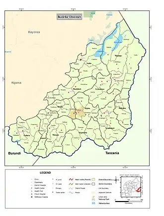 Kaart van Kirehe district