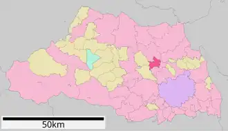 Situering van Kitamoto in de prefectuur Saitama