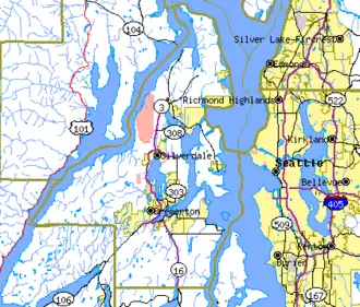 Kaart van Kitsap County