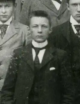 Klaas Prummel op een klassefoto uit 1901 van de RHBS te Groningen