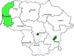 Locatie van Klaipėdos apskritis