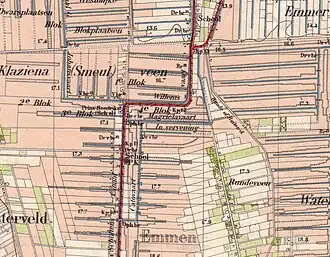 Willemsvaart op de topografische kaart van 1935
