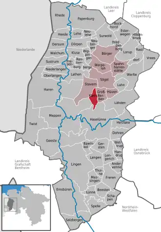 Kaart van Klein Berßen