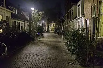Kleine Appelstraat in de Hortusbuurt bij avond