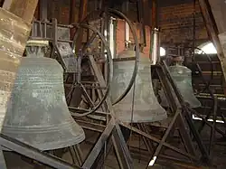 De drie luidklokken in de kerktoren