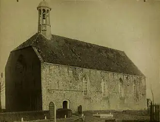 Kerk van het klooster voor de sloop in 1885
